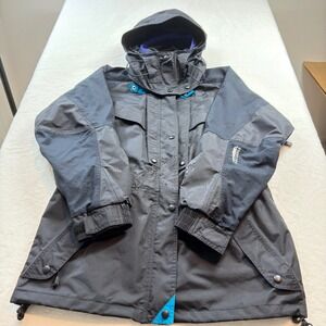 Red Ledge Waterproof Parka Jacket Mens Medium Black Teal Purple Good Abletex